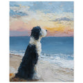 Bernedoodle Abstract Oil Painting Art Print - Coastal Dog Memorial Print